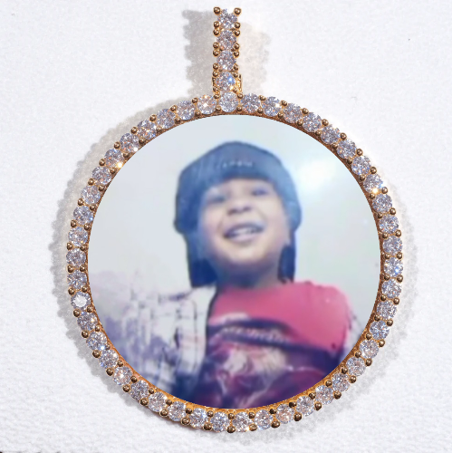 LARGE 3D CIRCLE CUSTOM PICTURE PENDANT