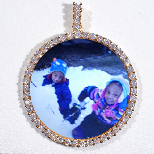 LARGE 3D CIRCLE CUSTOM PICTURE PENDANT