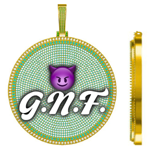 CUSTOM LETTER NECKLACE 3D BIG DISC