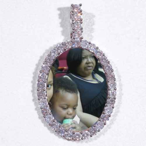 Large 3D Oval Custom Picture Pendant