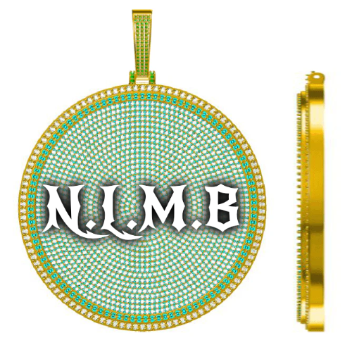 CUSTOM LETTER NECKLACE 3D BIG DISC