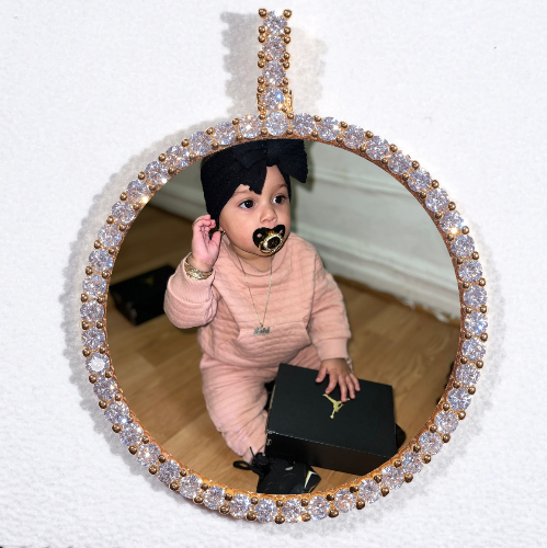 LARGE 3D CIRCLE CUSTOM PICTURE PENDANT