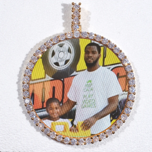 LARGE 3D CIRCLE CUSTOM PICTURE PENDANT