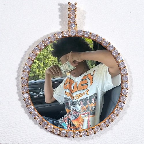 LARGE 3D CIRCLE CUSTOM PICTURE PENDANT