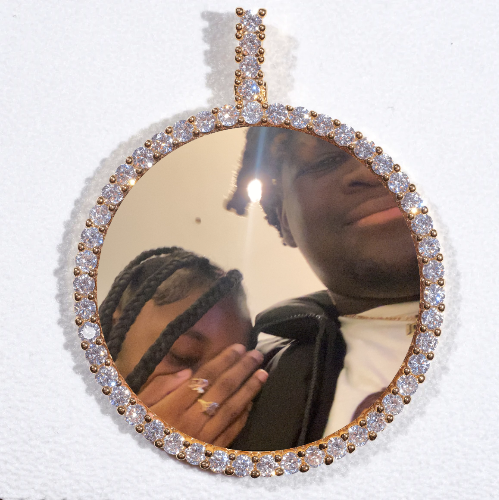 LARGE 3D CIRCLE CUSTOM PICTURE PENDANT