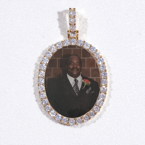 3D Oval Custom Picture Pendant