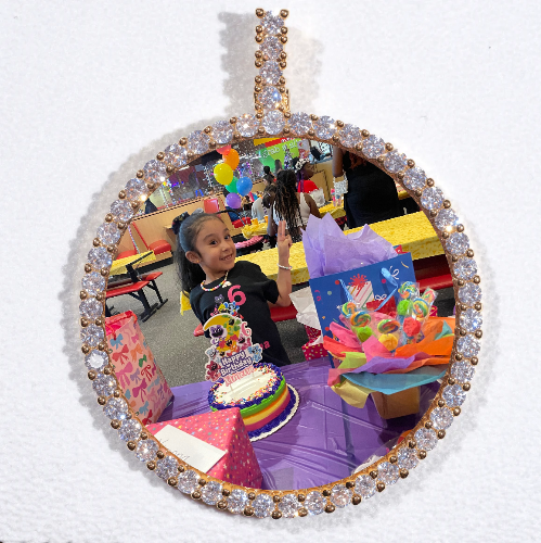 LARGE 3D CIRCLE CUSTOM PICTURE PENDANT