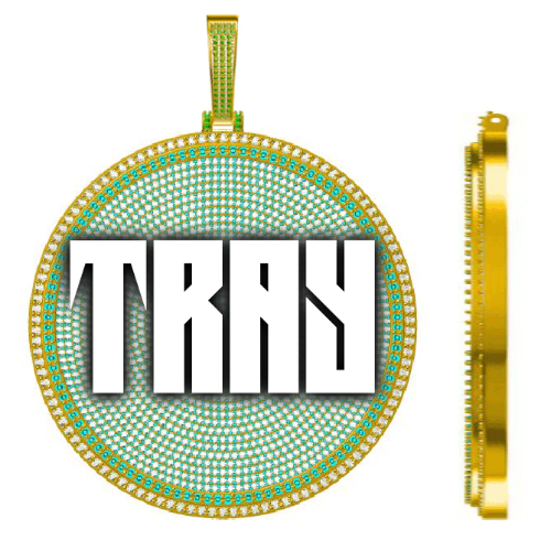CUSTOM LETTER NECKLACE 3D BIG DISC