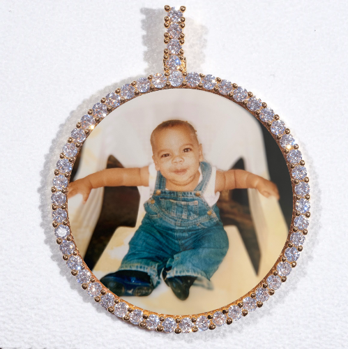 LARGE 3D CIRCLE CUSTOM PICTURE PENDANT
