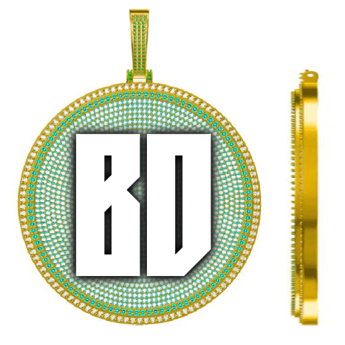 CUSTOM LETTER NECKLACE 3D BIG DISC