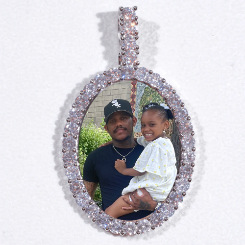 Large 3D Oval Custom Picture Pendant