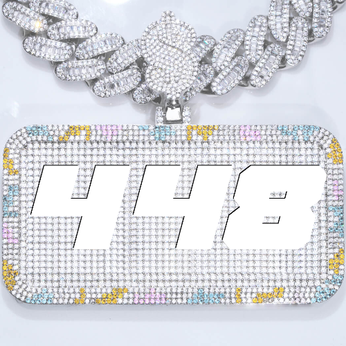 CUSTOM LETTER NECKLACE 3D COLORFUL SQUARE
