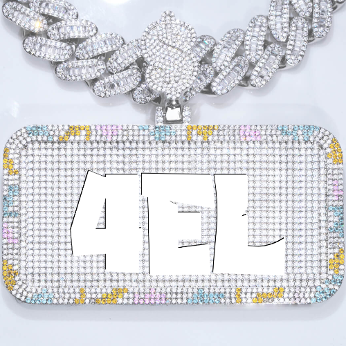 CUSTOM LETTER NECKLACE 3D COLORFUL SQUARE