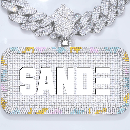CUSTOM LETTER NECKLACE 3D COLORFUL SQUARE