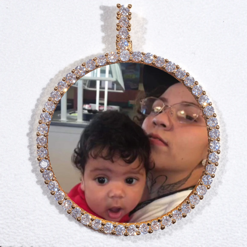 LARGE 3D CIRCLE CUSTOM PICTURE PENDANT
