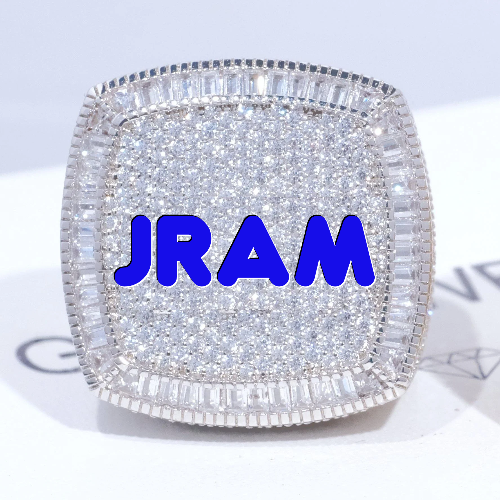 CUSTOM LETTER 3D ICED RING