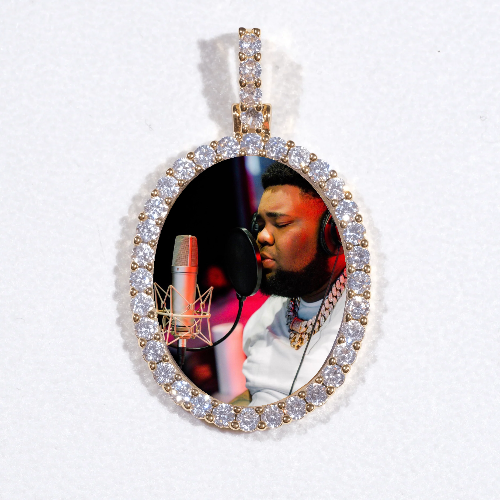 3D Oval Custom Picture Pendant
