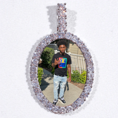 Large 3D Oval Custom Picture Pendant
