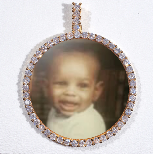 LARGE 3D CIRCLE CUSTOM PICTURE PENDANT