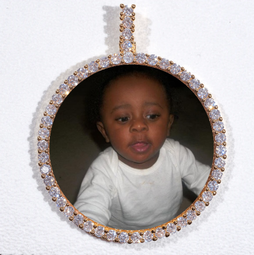 LARGE 3D CIRCLE CUSTOM PICTURE PENDANT