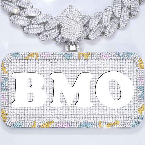 CUSTOM LETTER NECKLACE 3D COLORFUL SQUARE