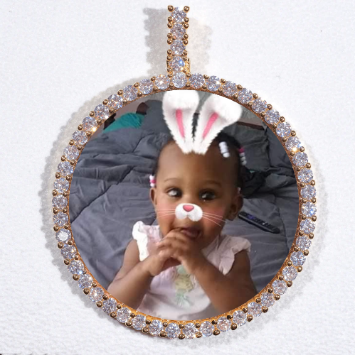 LARGE 3D CIRCLE CUSTOM PICTURE PENDANT