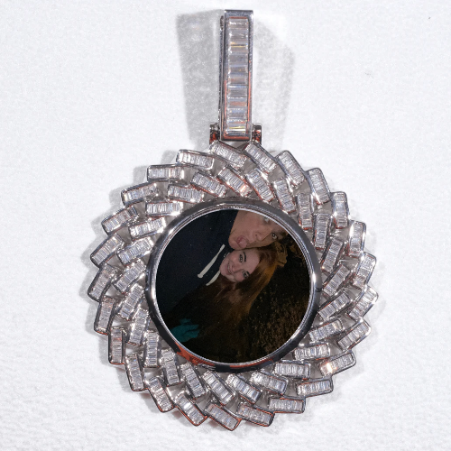 Large 3D Baguette Custom Picture Pendant