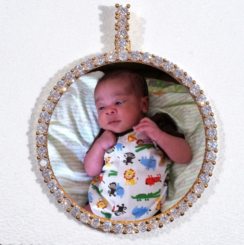 LARGE 3D CIRCLE CUSTOM PICTURE PENDANT