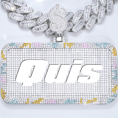 CUSTOM LETTER NECKLACE 3D COLORFUL SQUARE