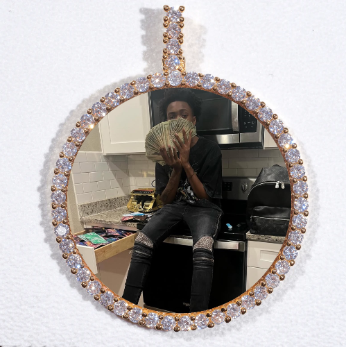 LARGE 3D CIRCLE CUSTOM PICTURE PENDANT