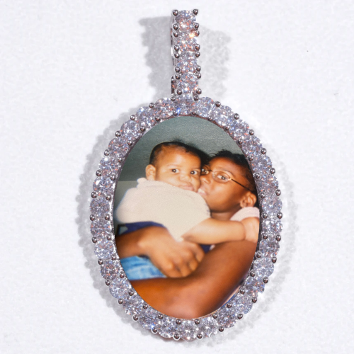 Large 3D Oval Custom Picture Pendant