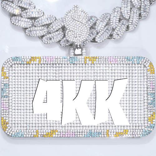 CUSTOM LETTER NECKLACE 3D COLORFUL SQUARE