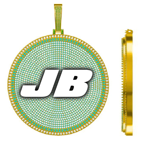 CUSTOM LETTER NECKLACE 3D BIG DISC