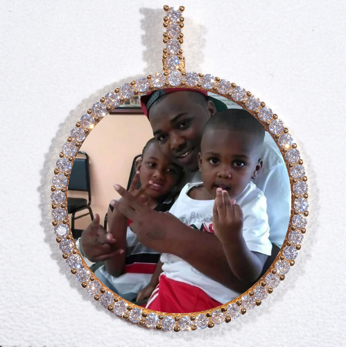 LARGE 3D CIRCLE CUSTOM PICTURE PENDANT