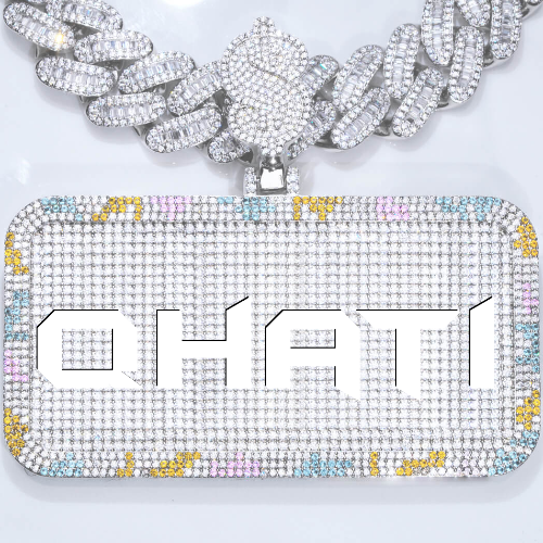 CUSTOM LETTER NECKLACE 3D COLORFUL SQUARE
