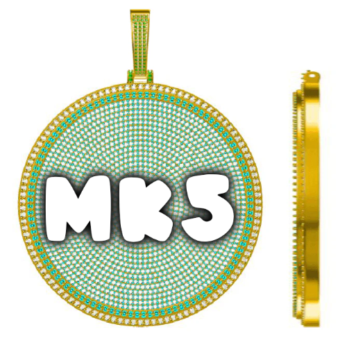 CUSTOM LETTER NECKLACE 3D BIG DISC