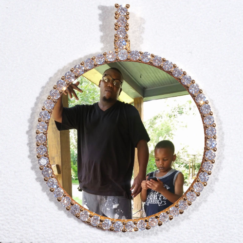 LARGE 3D CIRCLE CUSTOM PICTURE PENDANT