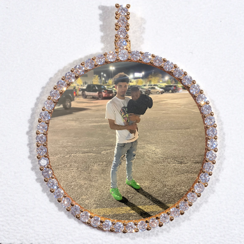 LARGE 3D CIRCLE CUSTOM PICTURE PENDANT