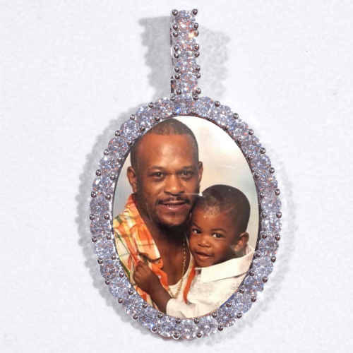 Large 3D Oval Custom Picture Pendant