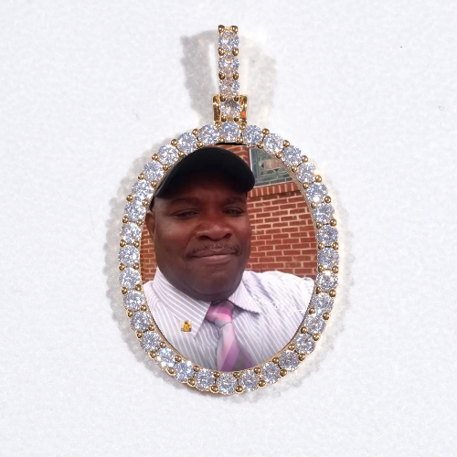 3D Oval Custom Picture Pendant