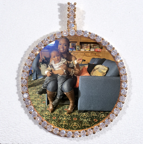 LARGE 3D CIRCLE CUSTOM PICTURE PENDANT