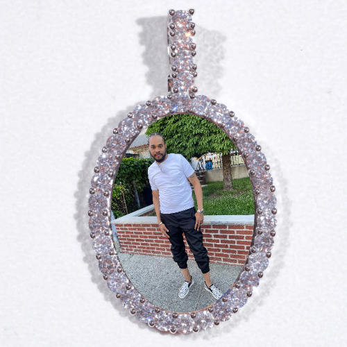 Large 3D Oval Custom Picture Pendant