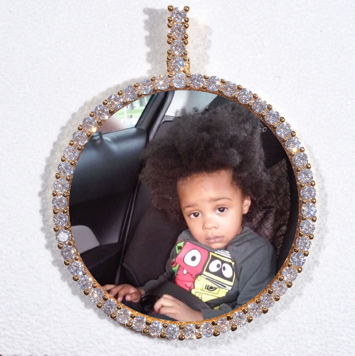 LARGE 3D CIRCLE CUSTOM PICTURE PENDANT