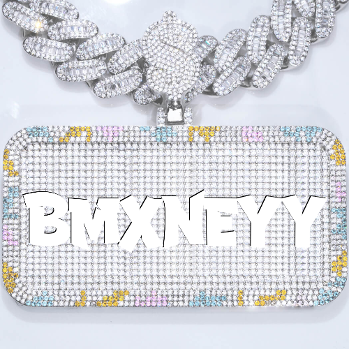 CUSTOM LETTER NECKLACE 3D COLORFUL SQUARE