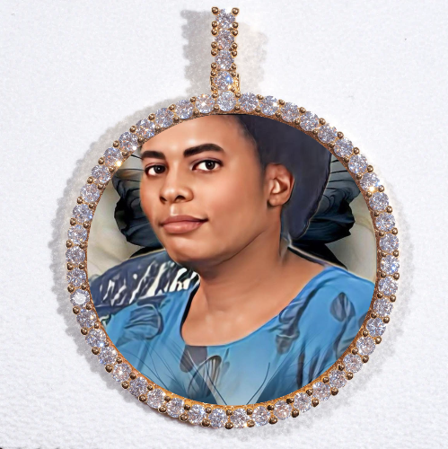 LARGE 3D CIRCLE CUSTOM PICTURE PENDANT