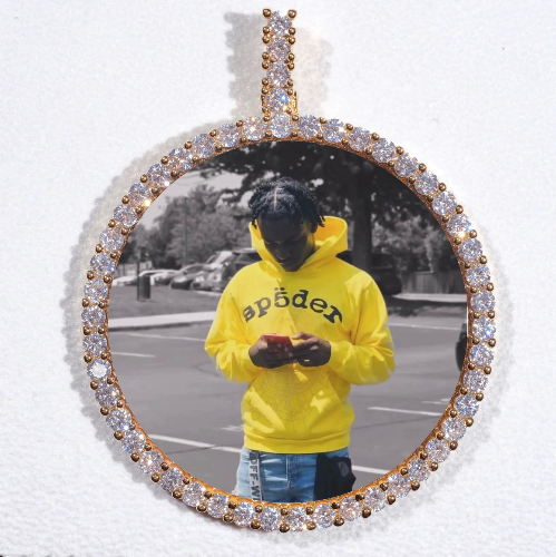 LARGE 3D CIRCLE CUSTOM PICTURE PENDANT