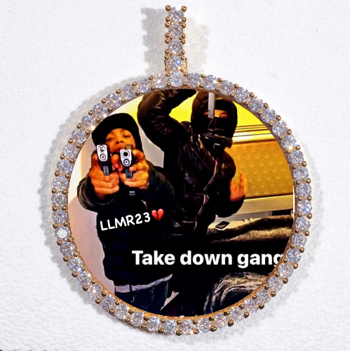 LARGE 3D CIRCLE CUSTOM PICTURE PENDANT