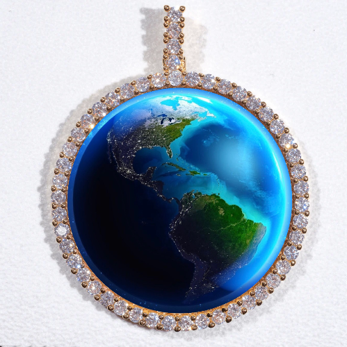 LARGE 3D CIRCLE CUSTOM PICTURE PENDANT