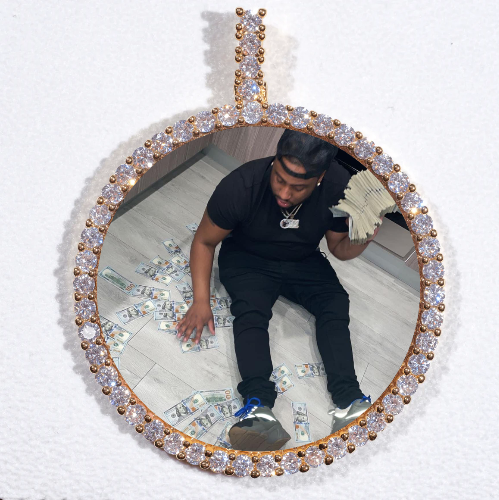 LARGE 3D CIRCLE CUSTOM PICTURE PENDANT