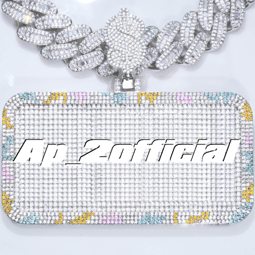 CUSTOM LETTER NECKLACE 3D COLORFUL SQUARE
